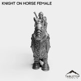 Tabletop Terrain Miniature Silver Paladin Knight on Horse Female