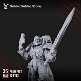 Tabletop Terrain Miniature Sir Laurence The Protector - Prime Armored Space Leader of Citadel Vanguard