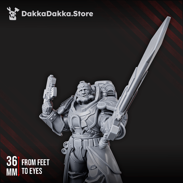 Tabletop Terrain Miniature Sir Laurence The Protector - Prime Armored Space Leader of Citadel Vanguard