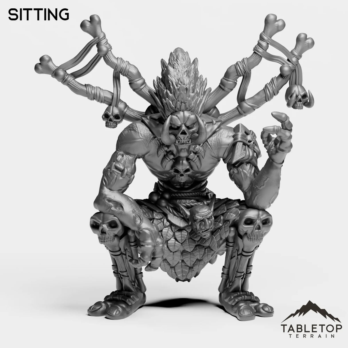 Tabletop Terrain Miniature Sitting Undead Troll
