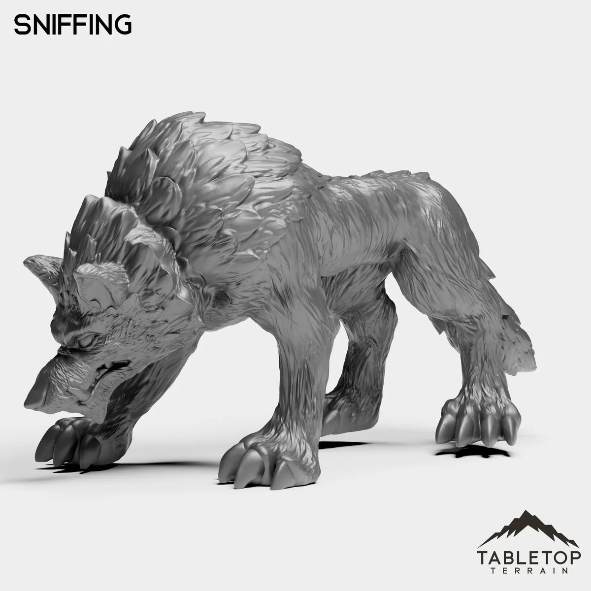 Tabletop Terrain Miniature Sniffing Wolves