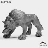 Tabletop Terrain Miniature Sniffing Wolves