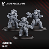 Tabletop Terrain Miniature Space Knights (build kit) - Prime Armored Battleline Squad