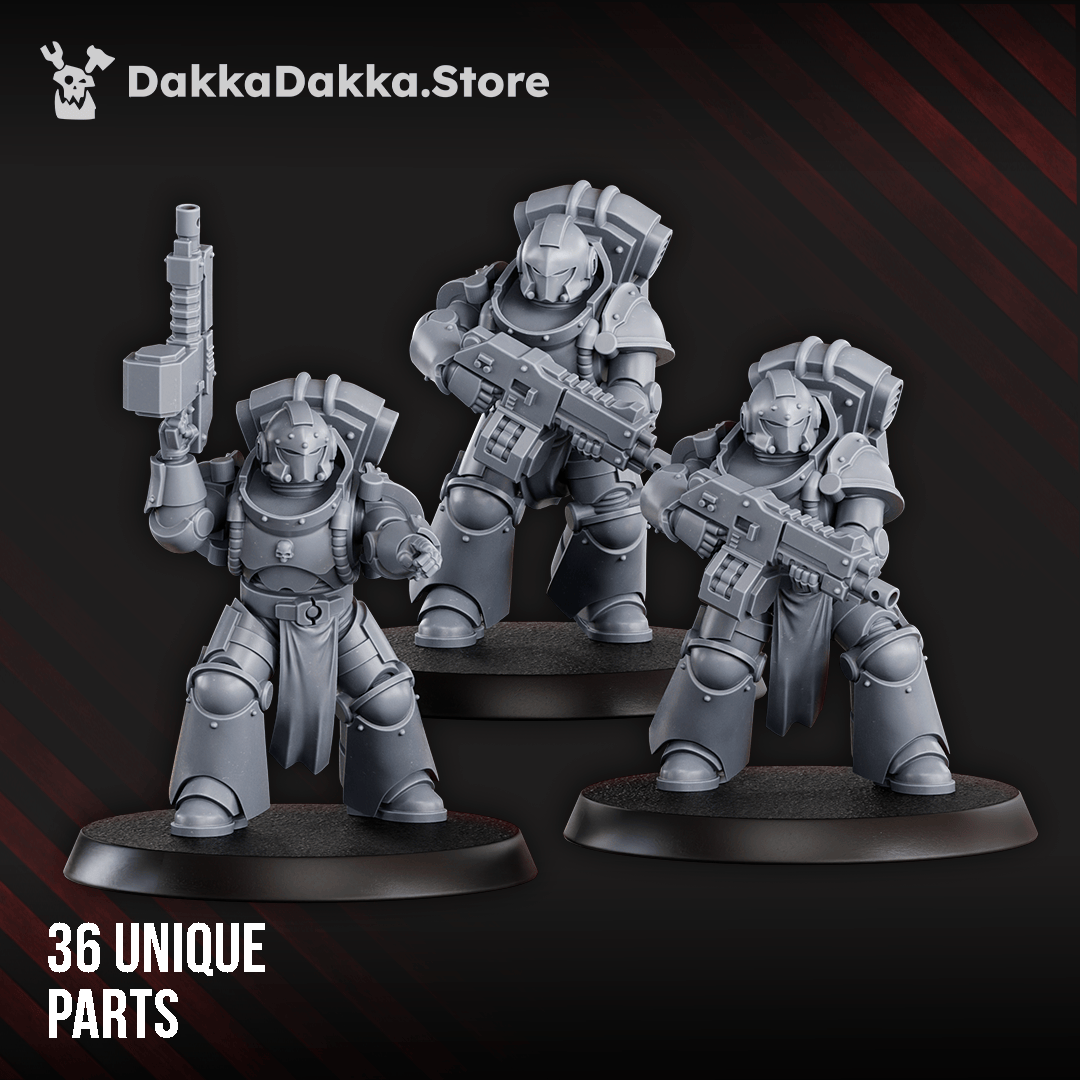 Tabletop Terrain Miniature Space Knights (build kit) - Prime Armored Battleline Squad
