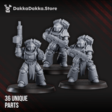 Tabletop Terrain Miniature Space Knights (build kit) - Prime Armored Battleline Squad