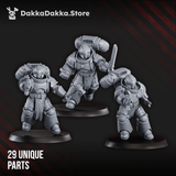 Tabletop Terrain Miniature Space Knights Storm Squad with Jetpacks (build kit) - Prime Armored Assault Unit
