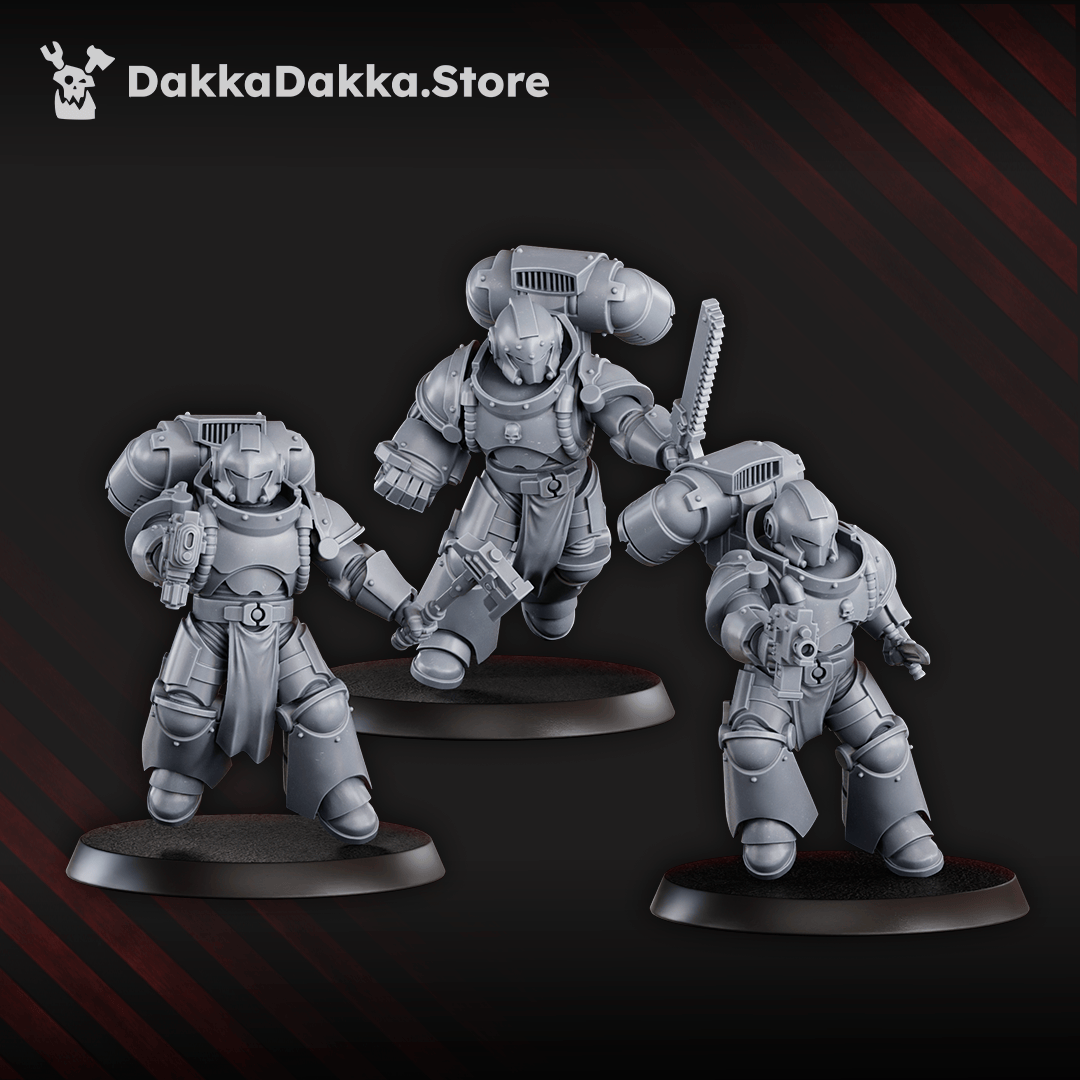 Tabletop Terrain Miniature Space Knights Storm Squad with Jetpacks (x5) - Prime Armored Assault Unit