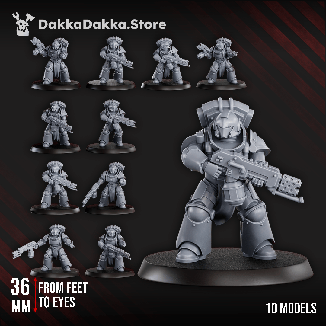 Tabletop Terrain Miniature Space Knights Team Ignitium (x10) - Prime Armored Fire Squad