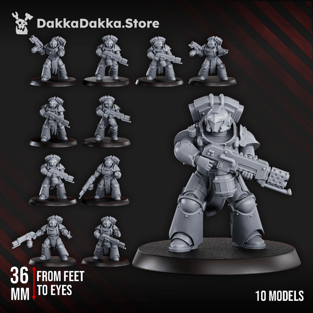 Tabletop Terrain Miniature Space Knights Team Ignitium (x10) - Prime Armored Fire Squad