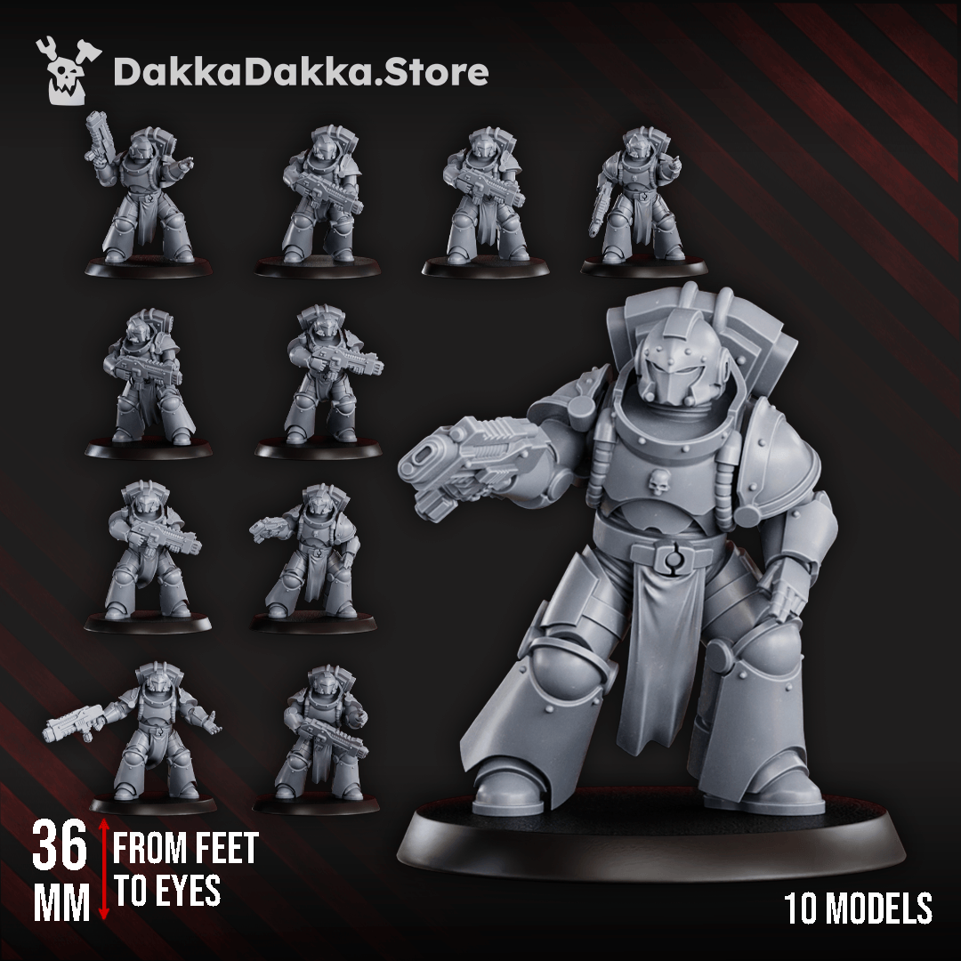 Tabletop Terrain Miniature Space Knights Team Pulsarum (x10) - Prime Armored Fire Squad