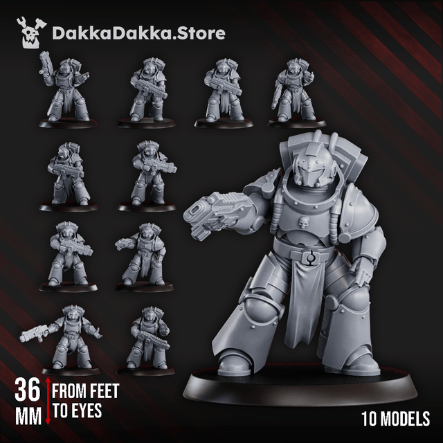 Tabletop Terrain Miniature Space Knights Team Pulsarum (x10) - Prime Armored Fire Squad