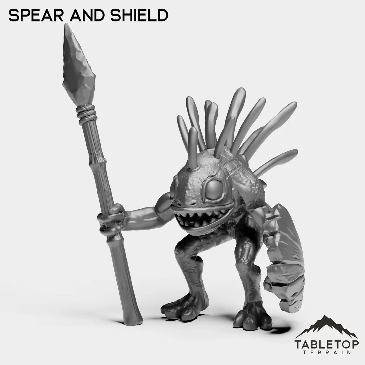 Tabletop Terrain Miniature Spear and Shield Murlocs with Spears
