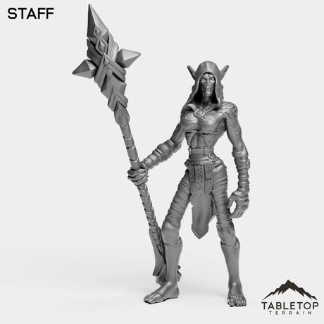 Tabletop Terrain Miniature Staff Darkness Nightfallen First Arcanist Female