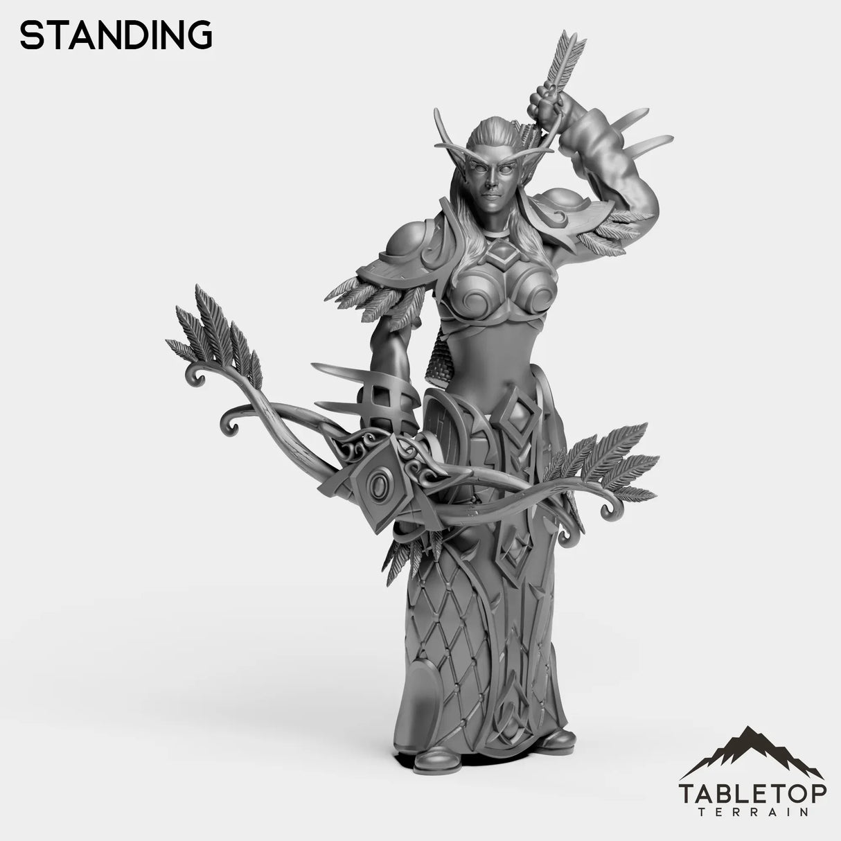 Tabletop Terrain Miniature Standing Darkness Hunter Female