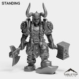 Tabletop Terrain Miniature Standing Dwarf Heritage Warrior Female