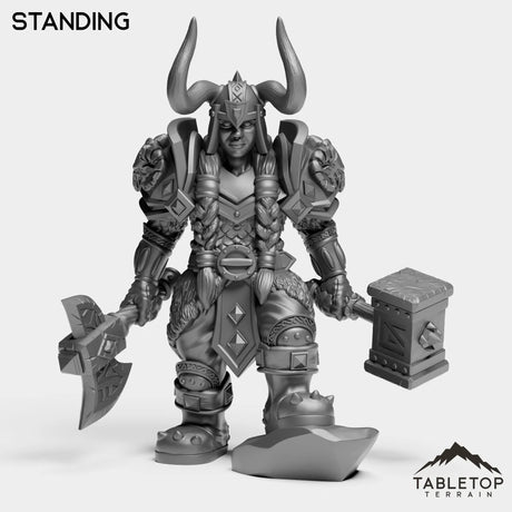 Tabletop Terrain Miniature Standing Dwarf Heritage Warrior Female