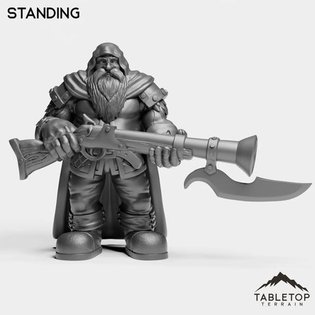 Tabletop Terrain Miniature Standing Dwarf Rifleman