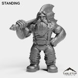 Tabletop Terrain Miniature Standing Dwarf Warrior