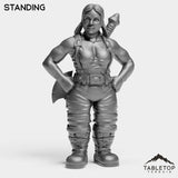 Tabletop Terrain Miniature Standing Dwarf Warrior Female