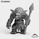 Tabletop Terrain Miniature Standing Furbolg With Spear