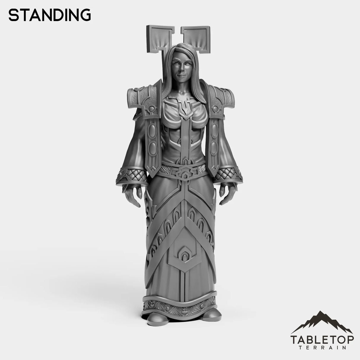 Tabletop Terrain Miniature Standing Human Priest Tier 1 Female