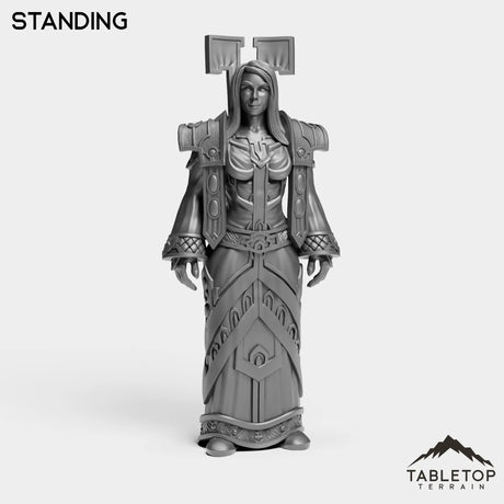 Tabletop Terrain Miniature Standing Human Priest Tier 1 Female