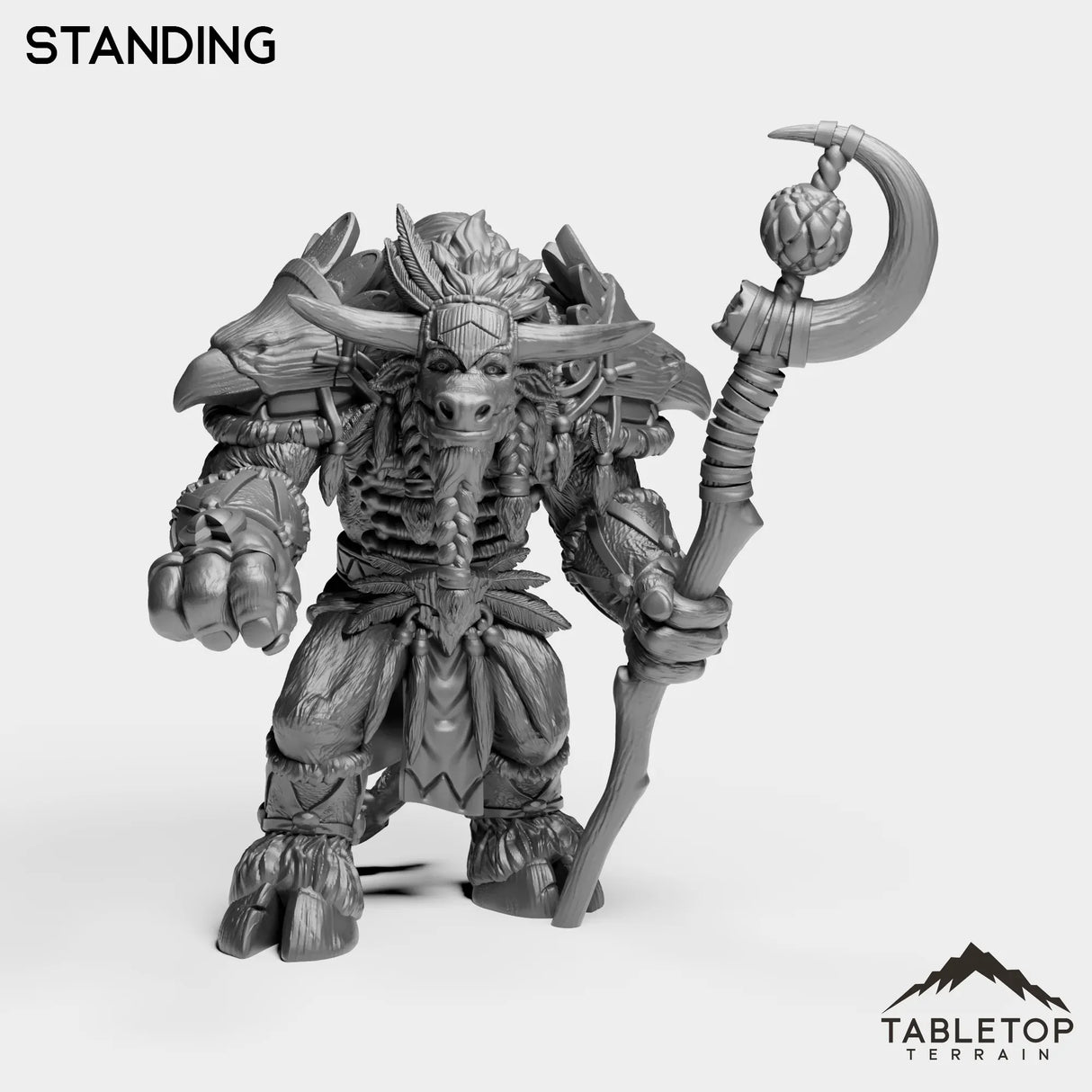 Tabletop Terrain Miniature Standing Minotaur Heritage Druid