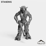 Tabletop Terrain Miniature Standing Minotaur Hunter Starter Female