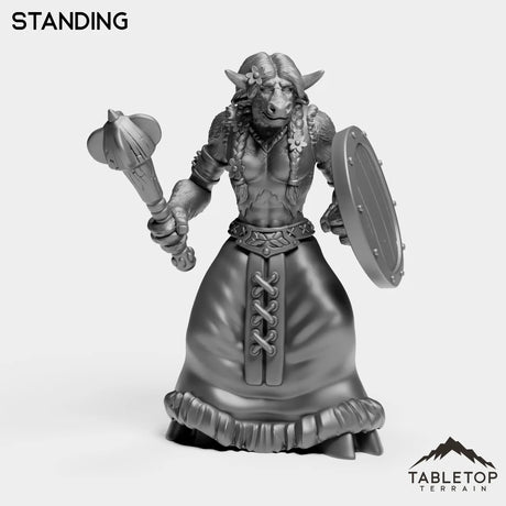 Tabletop Terrain Miniature Standing Minotaur Shaman Starter Female