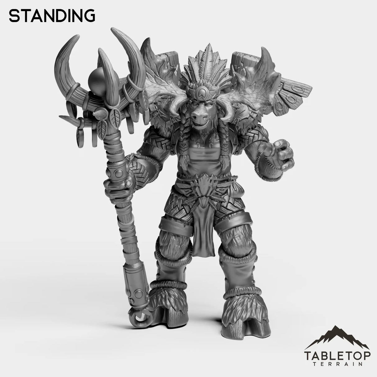 Tabletop Terrain Miniature Standing Mountain Minotaur Caster