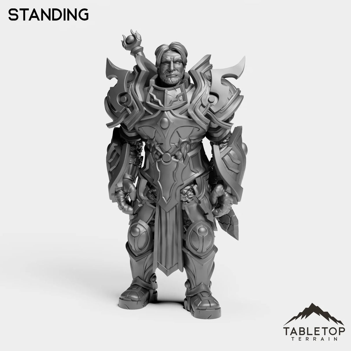 Tabletop Terrain Miniature Standing Silver Paladin Exarch