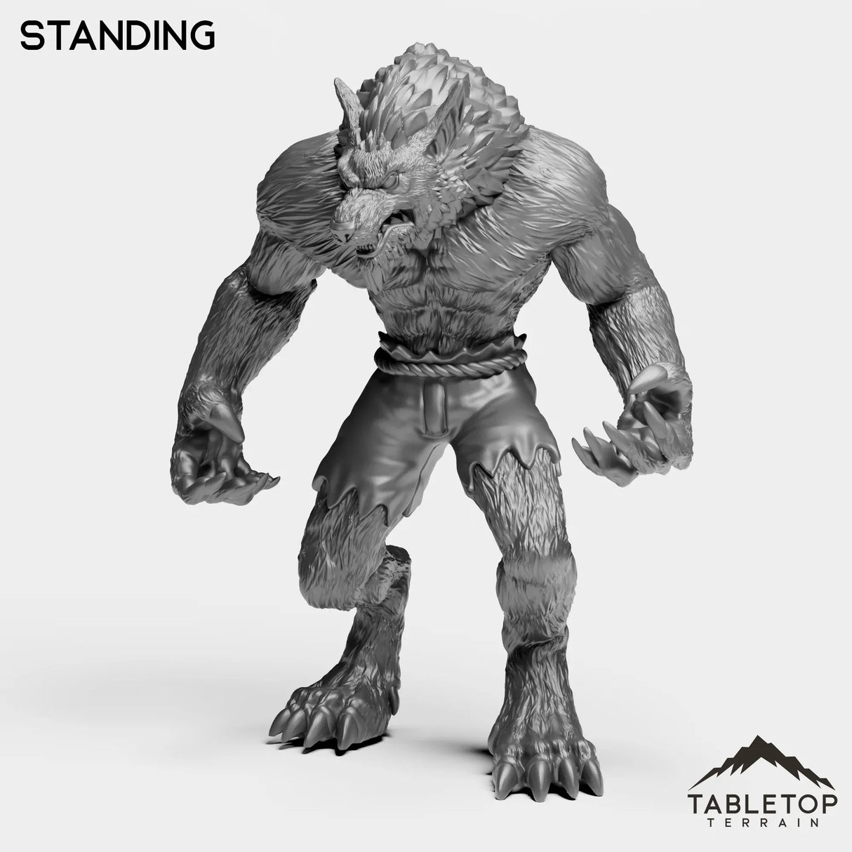 Tabletop Terrain Miniature Standing Werewolf Feral