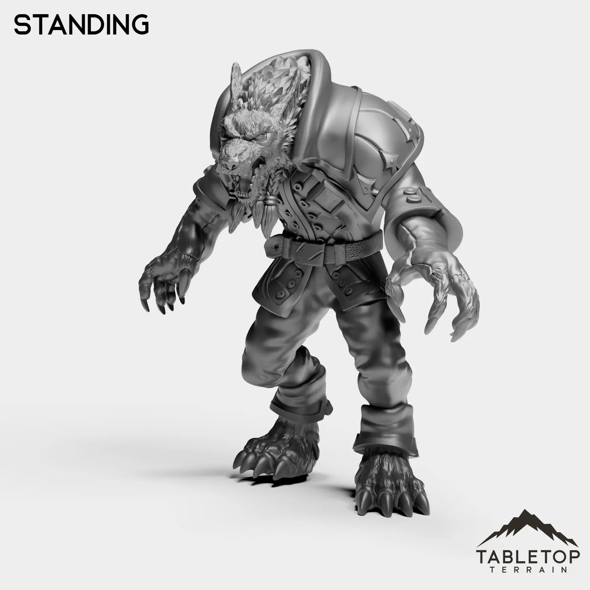 Tabletop Terrain Miniature Standing Werewolf Feral King