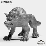 Tabletop Terrain Miniature Standing Wolves