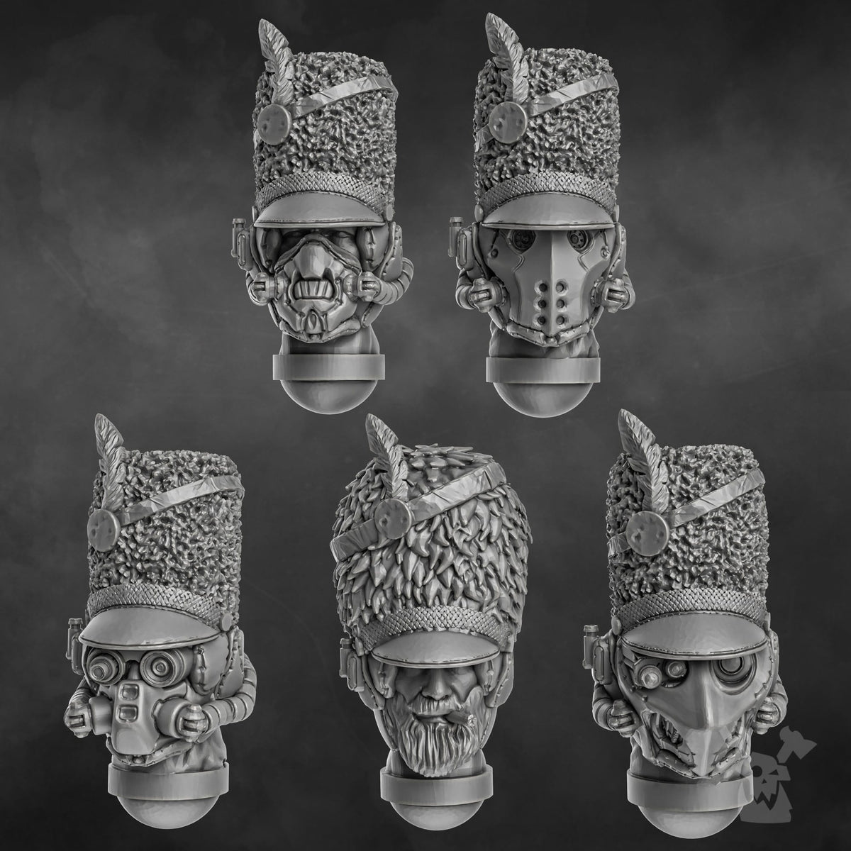 Tabletop Terrain Miniature Steamguard Command Squad x5