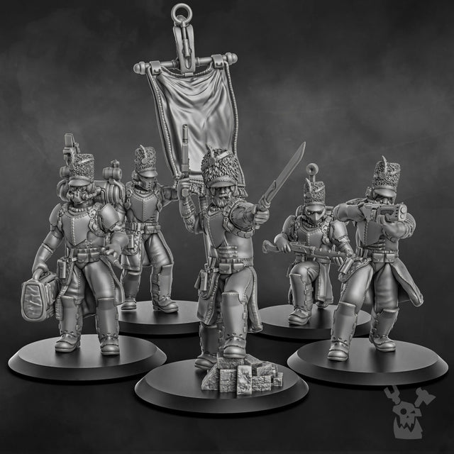 Tabletop Terrain Miniature Steamguard Command Squad x5