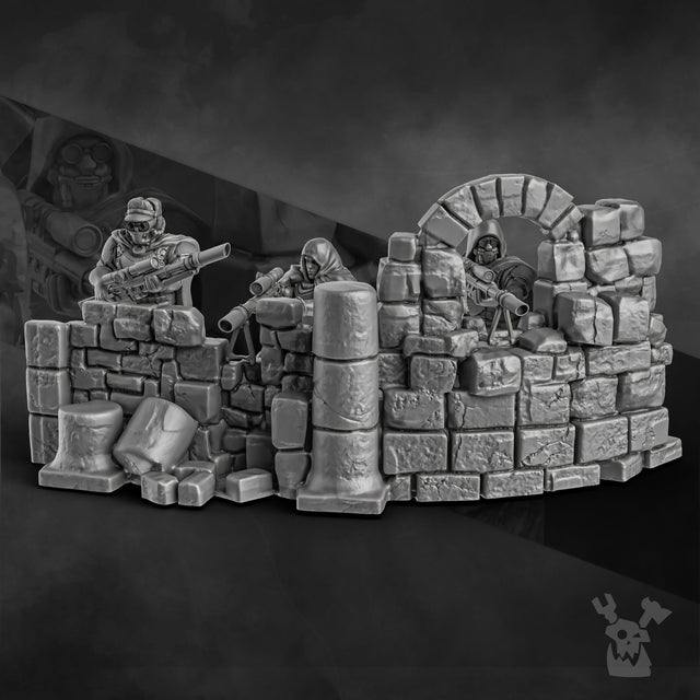 Tabletop Terrain Miniature Steamguard Snipers Team x3