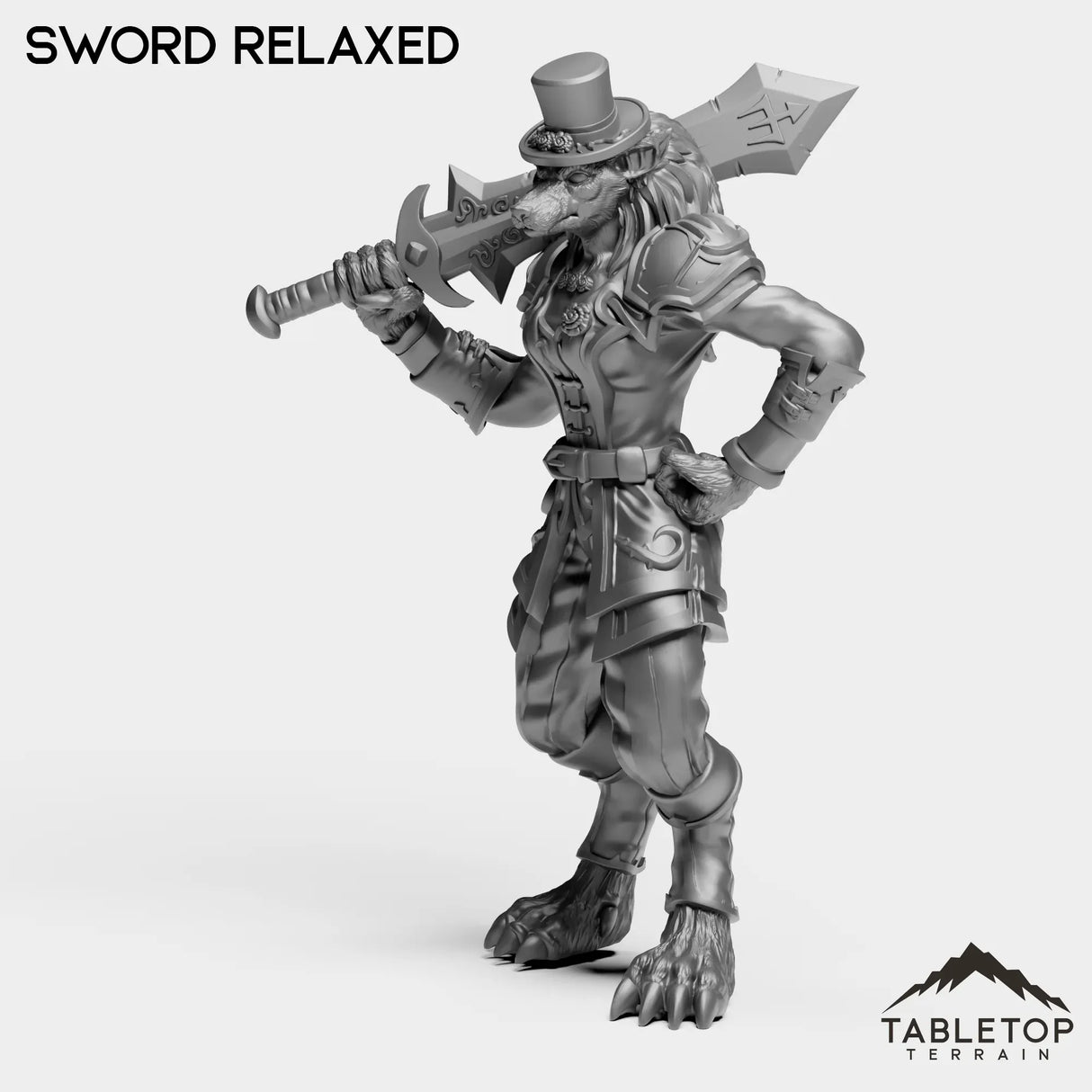 Tabletop Terrain Miniature Sword Relaxed Werewolf Feral Female