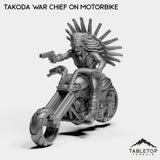 Tabletop Terrain Miniature Takoda War Chief on Motorbike TakodaWarChief - The Tribe