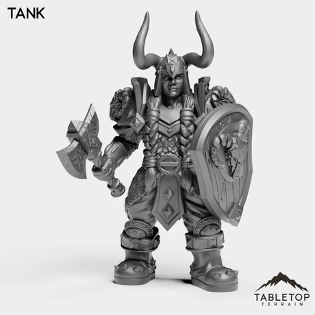 Tabletop Terrain Miniature Tank Dwarf Heritage Warrior Female