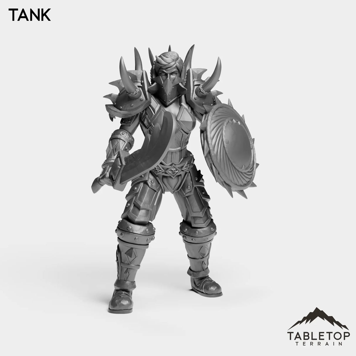 Tabletop Terrain Miniature Tank Human Warrior Tier 1 Female