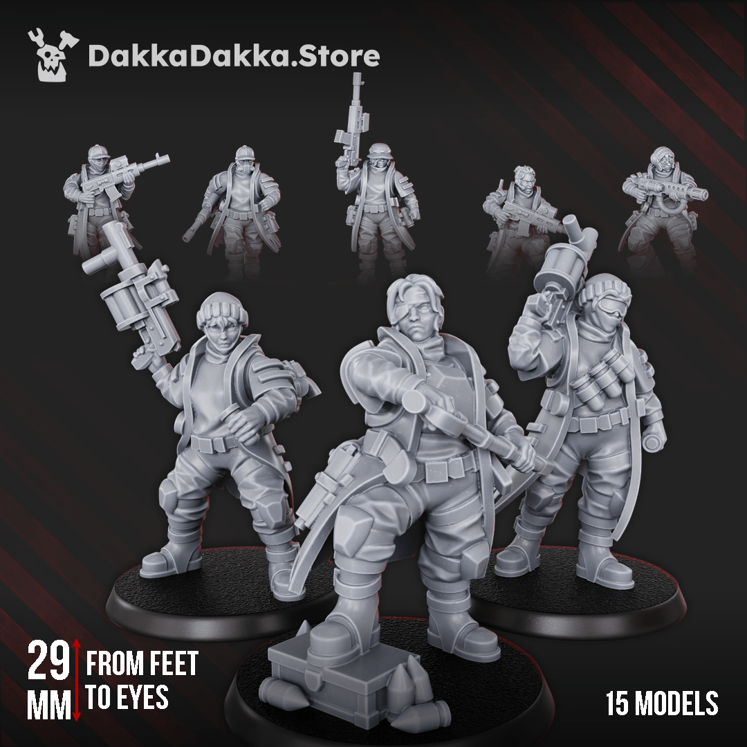 Tabletop Terrain Miniature The Alcat Rats Infantry Squad (x15)