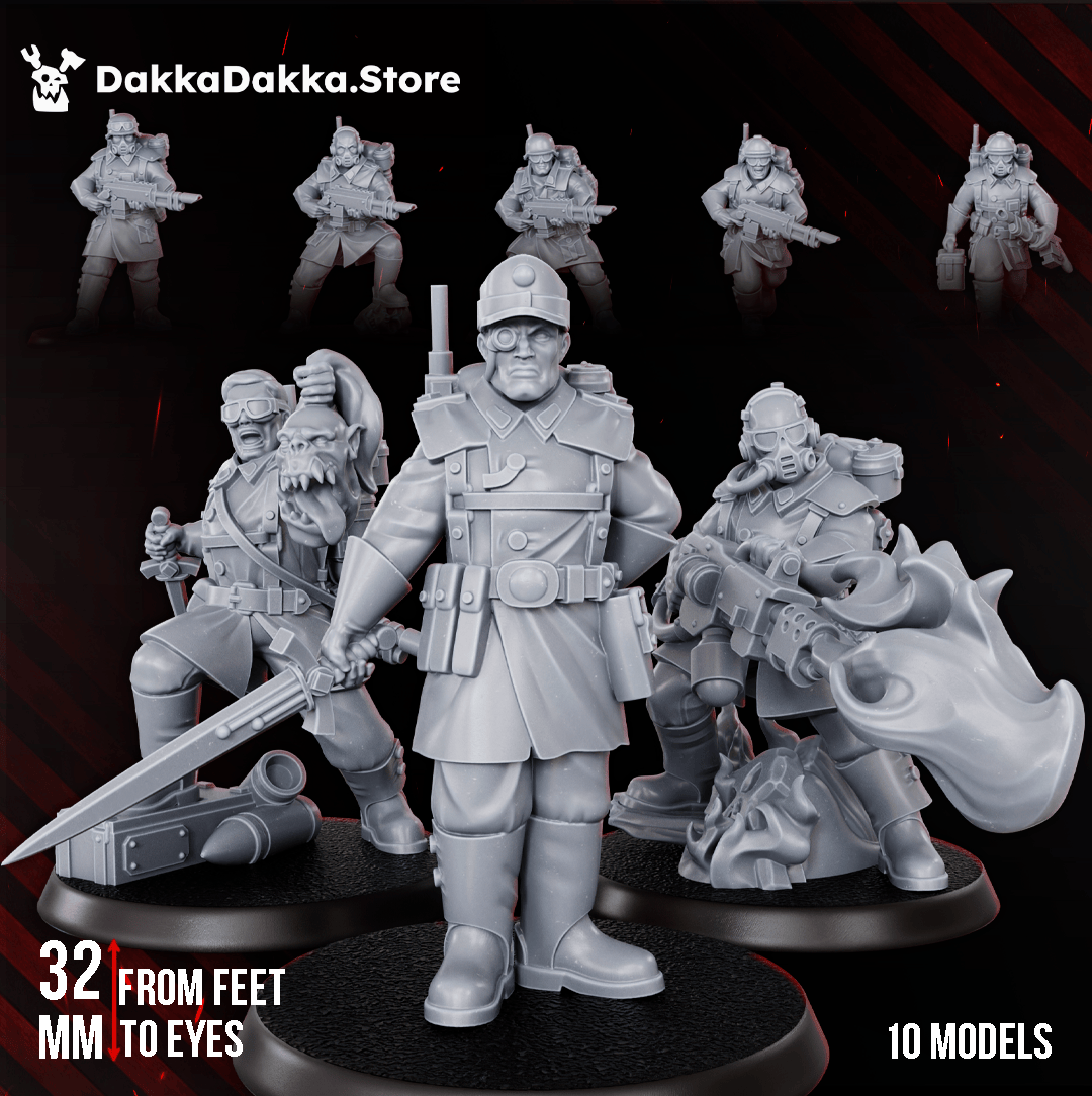 Tabletop Terrain Miniature The Doomsday Infantry Squad (x10)
