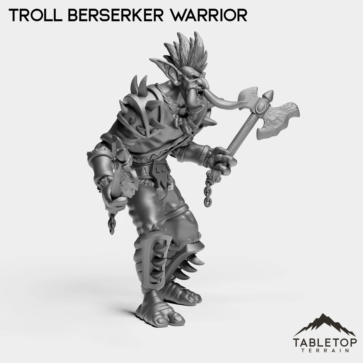 Tabletop Terrain Miniature Troll Berserker Warrior
