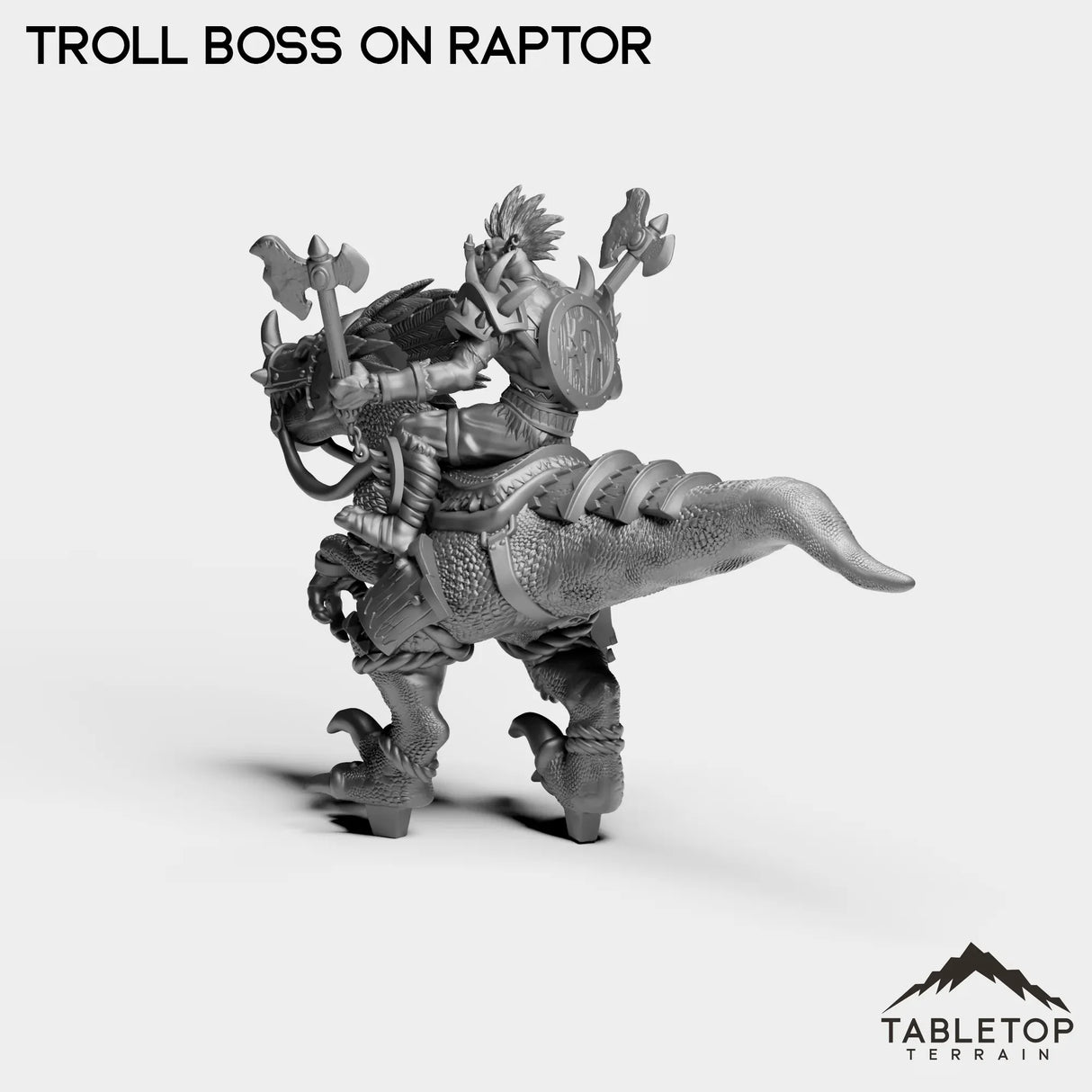 Tabletop Terrain Miniature Troll Boss on Raptor