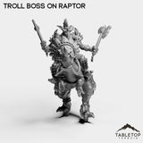 Tabletop Terrain Miniature Troll Boss on Raptor