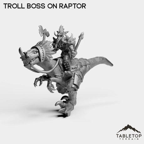 Tabletop Terrain Miniature Troll Boss on Raptor