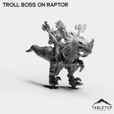Tabletop Terrain Miniature Troll Boss on Raptor