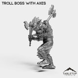 Tabletop Terrain Miniature Troll Boss With Axes