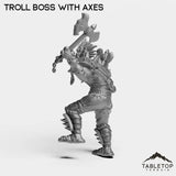 Tabletop Terrain Miniature Troll Boss With Axes